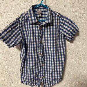 Hanna Andersson Blue and White Plaid Kids Shirt